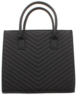 Womens Quilted Tote Bag Lavish Zip black