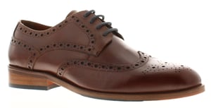 Bandwagon Mens Brogue Shoes Sabre Lace Up Leather Smart Formal Brown