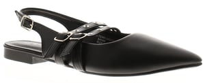 Platino Womens Flat Shoes Ferne Buckle black
