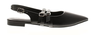 Platino Womens Flat Shoes Ferne Buckle black