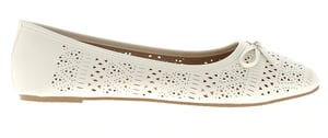 Platino Womens Ballerina Shoes Oulton Slip On white