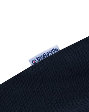 Lambretta Mens T-Shirt Pique Tipping Tee Crew Neck Navy White