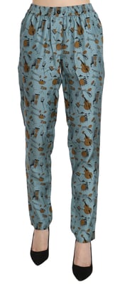 Dolce Gabbana Muziekinstrumentenprint Broek