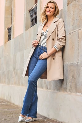 Mid Blue Kick Flare Jeans