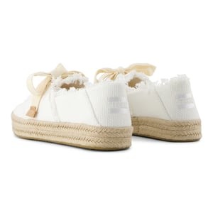 TOMS Carolina Lace Up Bomullskvinnors Vita Espadriller Vid Stranden