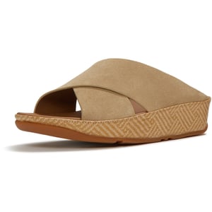 Fitflop Lulu Lux Graphic-Weave Suède Dames Cappuccino Sandalen