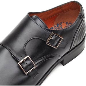 Base London Cleric Mens Monk Shoes Black