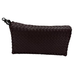 Bottega Veneta Intrecciato Flap Shoulder Bag in Burgundy Leather
