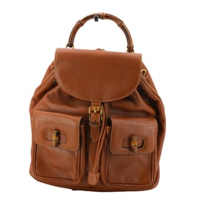 Gucci Leren Rugzak Bamboe