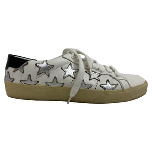 Saint Laurent SL/06 Ster Lage Sneakers in Witte Kalfsleer
