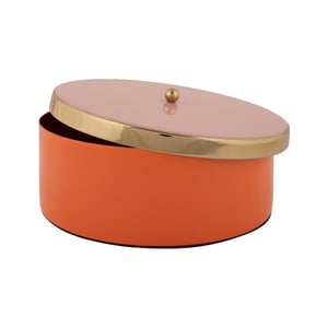 Present Time opbergbox double funky large bright orange & soft pink