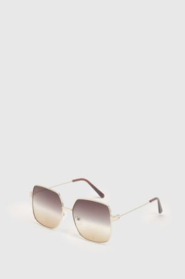 Oversized Metal Framed Square Sunglasses