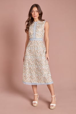 Jacquard Square Neck Pencil Dress