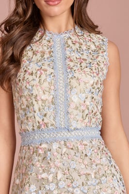 Jacquard Square Neck Pencil Dress