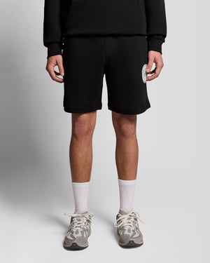 Grafisk Badge Bomullssvettshorts