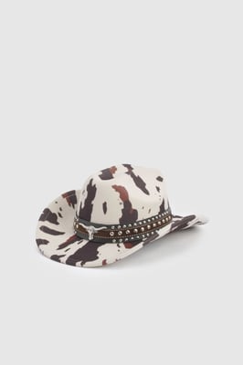 Cow Print Western Hat