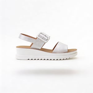 Heavenly Feet Pistachio Womens Ankle Strap Sandals Silver