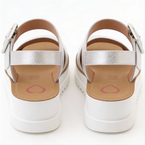 Heavenly Feet Pistachio Womens Ankle Strap Sandals Silver