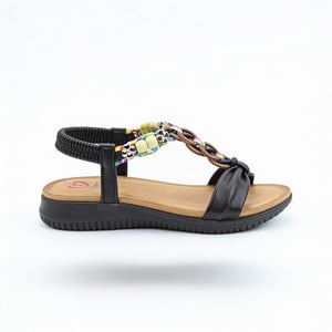Heavenly Feet Bright Womens Slingback Sandals Black