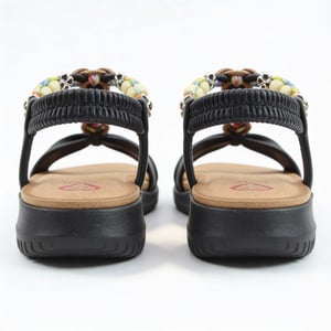 Heavenly Feet Bright Womens Slingback Sandals Black