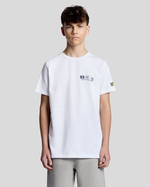 T-shirt med tryck på ryggen