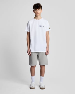 T-shirt med tryck på ryggen