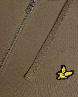 Loopback Bomull Hel Zip Hoodie