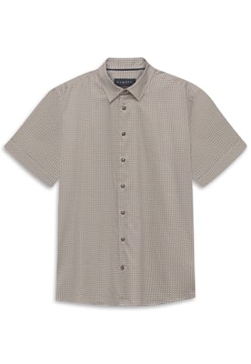 Bugatti Herren Korte mouwen shirt Modern Fit gestreept van katoen