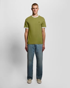 Ringer Katoenen Crewneck T-shirt