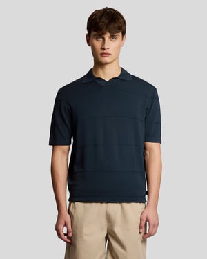 Open Collar Fijn Gebreid Poloshirt