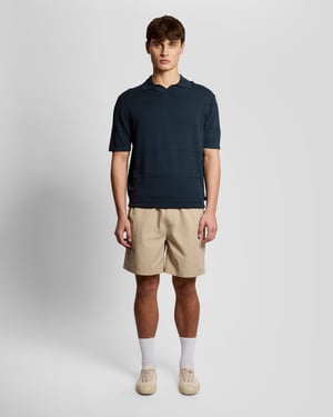 Open Collar Fijn Gebreid Poloshirt