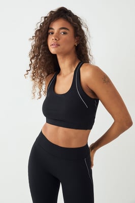 DSGN Studio Reflective Binding Sculpt Sports Bra