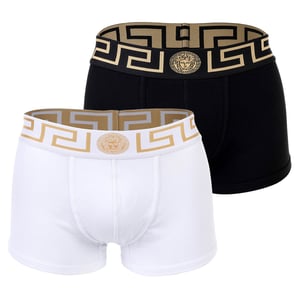 Versace Bi-Pack Trunk Jersey Topeka Bi-Stretch Cotton Organic New Logo Boxershorts