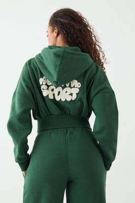 DSGN Studio Sport Bubble Print Boxy Crop Zip Through Hoodie