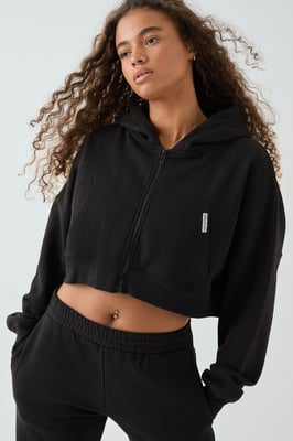 DSGN Studio Boxy Crop Zip Through Hoodie