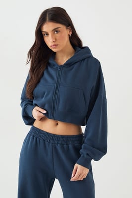 DSGN Studio Boxy Crop Zip Through Hoodie