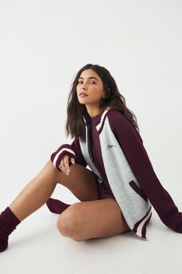 DSGN Studio Oversized Knit Funnel Neck Bomber