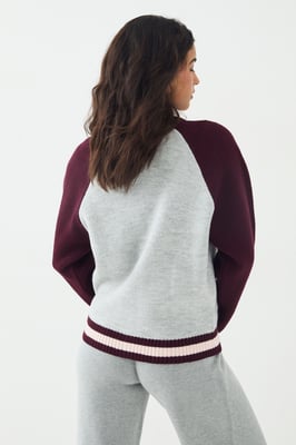 DSGN Studio Oversized Knit Funnel Neck Bomber
