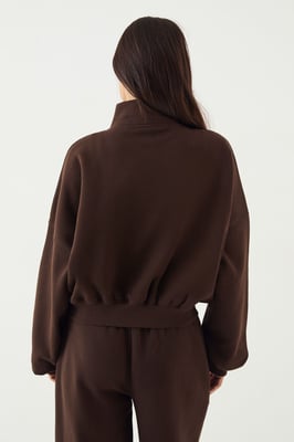 DSGN Studio Cord Applique Zip Through Bomber Sweatshirt