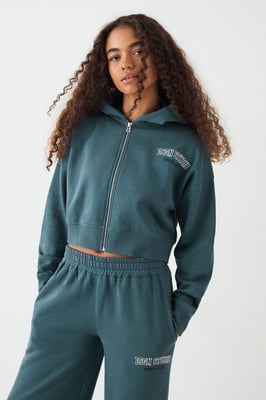 DSGN Studio Boxy Crop Zip Through Hoodie