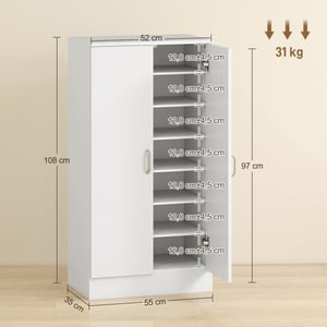 4goodz Schoenenkast voor 14 paar met verstelbare planken 35x55x108 cm
