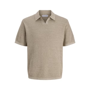 Jack & Jones Jjegeorge knit polo split neck zand