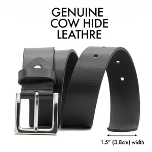 Men's Leather Belts, Premium Genuine Leather belt 1.5" Width in Black