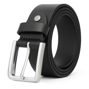 Men's Black Leather Belts, Genuine Leather belt 1.25" Width