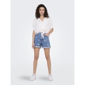Only onlpaula life s/s tie shirt wvn noo 15281497 white