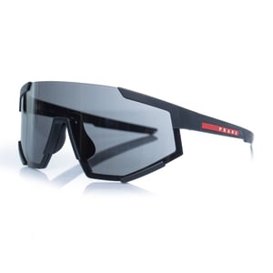 Prada, shield sunglasses in black