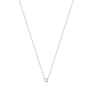 Sterling Silver CZ Bezel Necklace