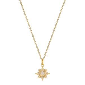 18ct Gold Plated Moonstone Star Pendant