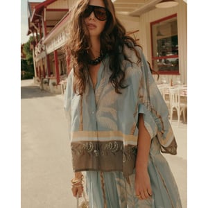 Summum 2s3496-12451 431 blouse palmtree print glacierblue