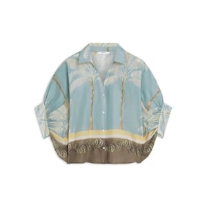Summum 2s3496-12451 431 blouse palmtree print glacierblue